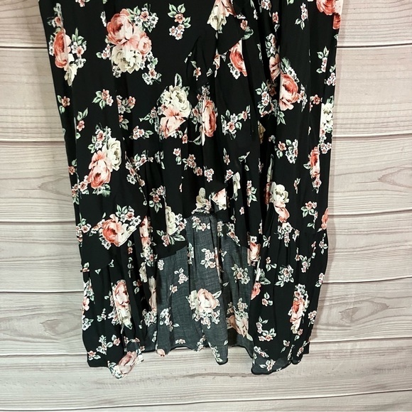TORRID Floral Challis Wrap Maxi Skirt Black - Picture 5 of 12